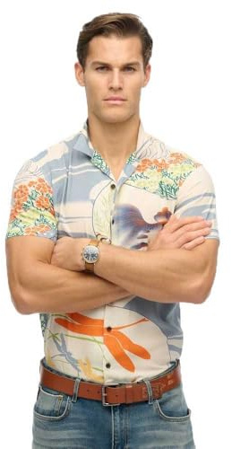 Superdry Herren The Merchant Store - Hawaii-Hemd Ryusunichiwa Wollweiß XL