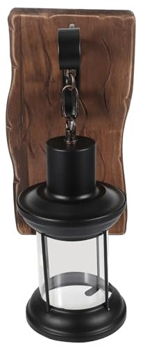 Uonlytech Wandlampe Aus Massivholz Mit Eisen Und Glas Retro-industrie Wohndekor Wohnzimmer Café