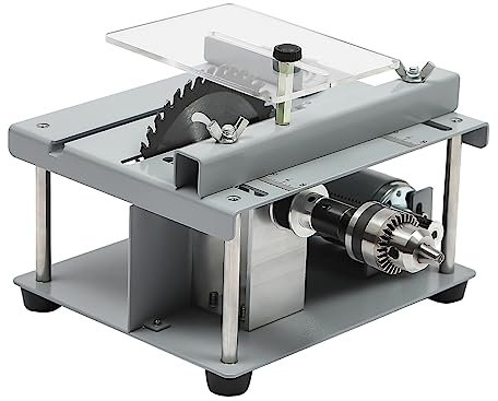 Mini scie circulaire de table, multifonctionnelle, portable, avec lames de 110 mm, 7 vitesses de 0,1 à 35 mm, scie circulaire de table pour travaux manuels, bois fait à la main
