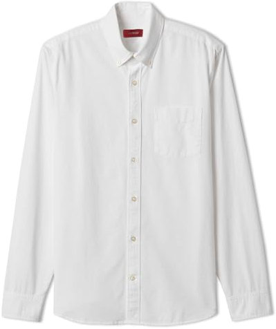 Vasego Regular Fit Long Sleeve Button Down Collar Oxford Shirt for Men | Comfortable and Breathable Light Stretch Casual Stylish Cotton Shirt for Everyday Wear White