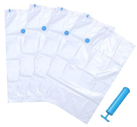 Alipis 4pcs Vacuum Storage Bags for Clothes Quilts Air Pump Sealed Storage Organizer for Travel Home Use