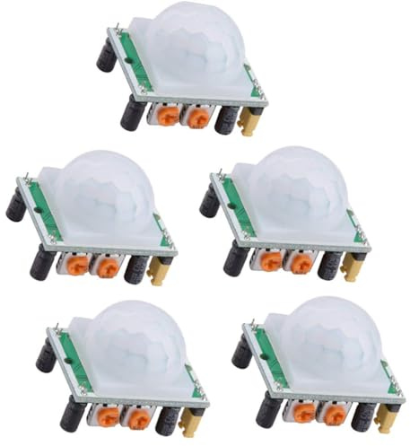 PIR Motion Sensor Module, HC-SR501 Infrared Detection, 5-Pack, Compatible with Arduino and Raspberry Pi - Electrones