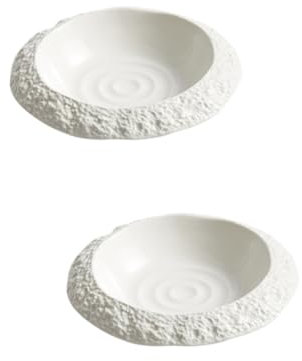 Cabilock 2pcs Hotel Salad Plate Ceramic Dessert Display Plate Pasta Serving for Family Restaurant