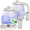 Taylor Swoden 2er-Pack Wasserkocher Glas 1 Liter, 2200 W, Elektrischer Wasserkocher mit LED-Beleuchtung, BPA-frei, Warmhaltefunktion, mit Teesieb und herausnehmbarem Filter, Weiß