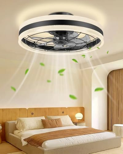 Bellanny 70W LED Deckenleuchte mit Ventilator, Ø49cm Deckenventilator mit Beleuchtung, 3000-6500K, 6 Windstufen Deckenlampe Dimmbar Fernbedienung&App, Moderne Smart-Lampe für Schlafzimmer Wohnzimmer