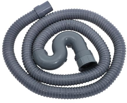 KOCKSHION Tuyau De Vidange Flexible De 2 Mètres Pour Lave-vaisselle Et Lavabo Gris Foncé Compatible Multi Modèles Tuyau D'évacuation Lisse Résistant De Refoulement Pour Usage Domestique