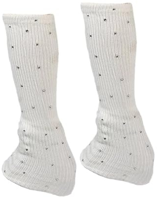 Hellery Leg Warmers for Ice Skating with Rhinestone Design for Sports And Dance