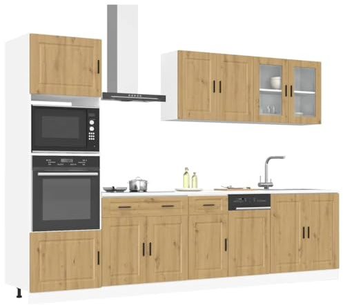 Emmtore Mueble de Cocina Kalmar 7 Piezas Artesanal Roble