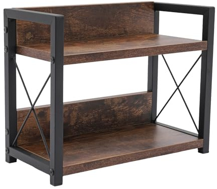 GXSFLG Étagère de cuisine à 2 étages - Support pour tasses à café en bois - Organisateur d'épices - Étagère de cuisine - Étagère à épices - Pour cuisine, maison, bureau