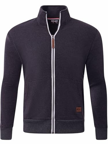 Reslad Sweatjacke Herren ohne Kapuze | Sweatshirt mit Reißverschluss | Leichter Pullover mit Zipper aus bequemer Baumwolle - eleganter Männer Sweater Pulli mit Stehkragen RS-1015