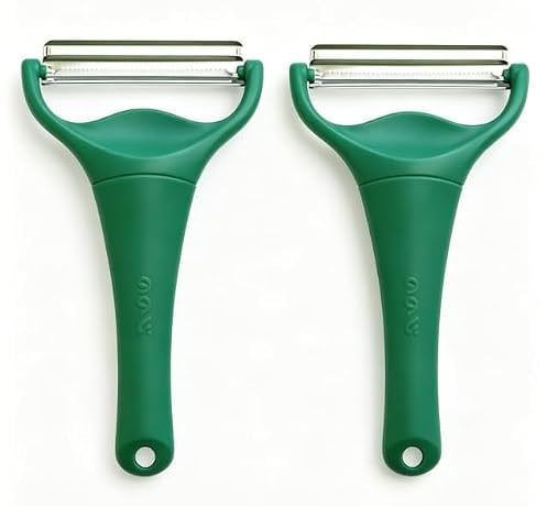 Kitchen Cabbage Peeler and Shredder with Non-Slip Handle, Julienne, Fruit and Vegetable Peeler Vegetable Spiralizer Multi Peeler,2 Sharp Blades for Vegetable Peeling, MAX Green