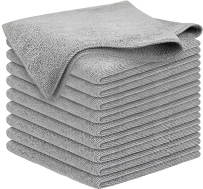 ZENQARI 10 Pezzi Panno Struccante, Panno in Microfibra per la Pulizia del Viso per Donne, 25x25cm, Grigio