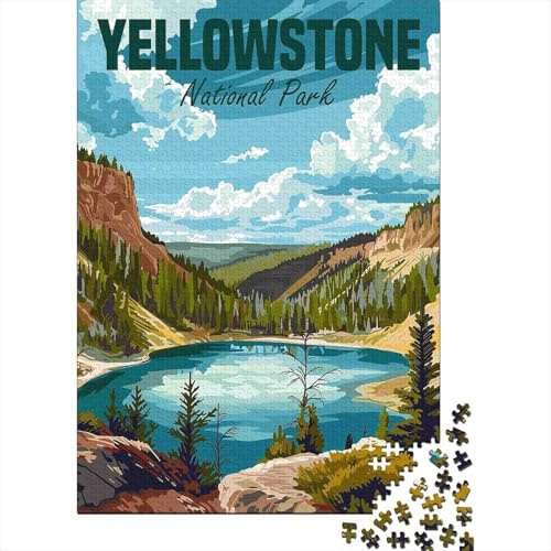 Yellowstone Landschaftliche 1000 Teile Puzzle Für Die Ganze Familie interessant Impossible Puzzle Geschicklichkeitsspiel Geschenk 52x38cm/1000pcs
