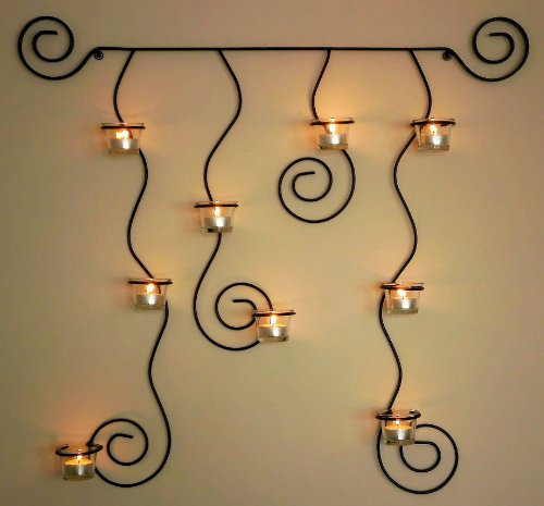 DanDiBo Wandteelichthalter LYSA Wandkerzenhalter Metall 74 cm Teelichthalter Kerzenhalter