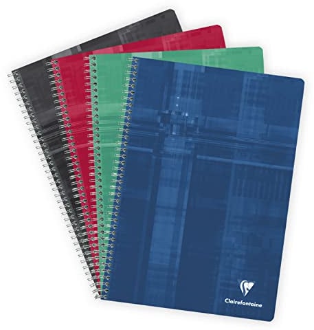 Clairefontaine 8139C - Vokabelheft / Adressbuch DIN A4 21x29,7 cm, mit 4 Blanko-Taben, 112 Blatt kariert 90g, farbig sortiert, 1 Stück