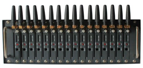 OSTENT GSM GPRS Modem Pool with Wavecom Q2426B Module 16 Ports USB Interface Emulated COM/RS232 AT Commands SMS MMS UK Plug Power Adapter