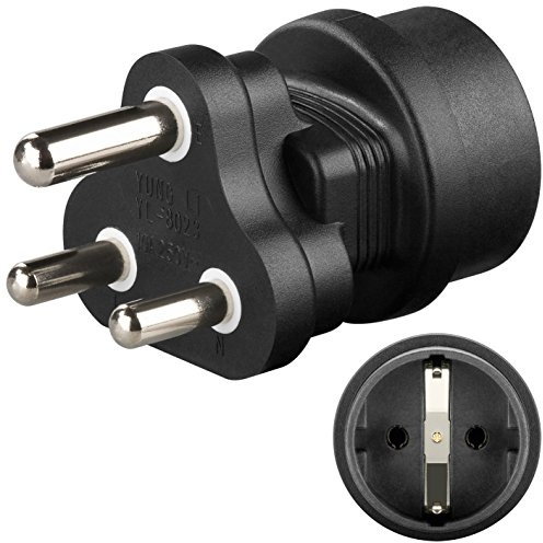 goobay 3er Set Schukobuchse auf Südafrika Stecker Netzadapter