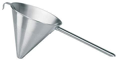 Piazza - Colino Cinese Acciaio Inox Piccolo 20 Cm - Setaccio da Cucina a Cono Forato per Alimenti (Sughi, Salse, Creme, Pasta, Riso) Aggiungilo al Tuo Set Utensili da Cucina
