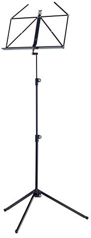 K&M 100/1 Notenpult Schwarz – Ausziehbarer Notenständer 62,5 - 124 cm - klappbare Notenablage, faltbares Metall-Stativ