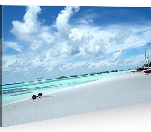 islandburner Bild Bilder auf Leinwand Malediven Traumstrand 1p XXL Poster Leinwandbild Wandbild Dekoartikel Wohnzimmer Marke