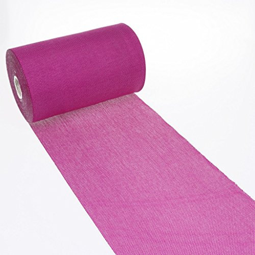 DEKO AS Shabby Chic Leinenoptik Tischläufer, Polyester geruchsneutral, Pink, 20 cm x 25 m