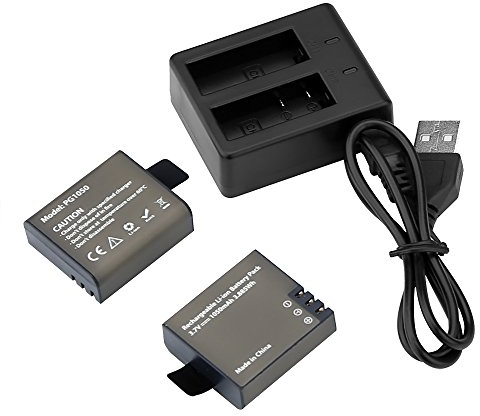 AKASO 2 x 1050 mAh Battery with USB Dual Charger for EK7000 / EK7000 Pro / Brave4