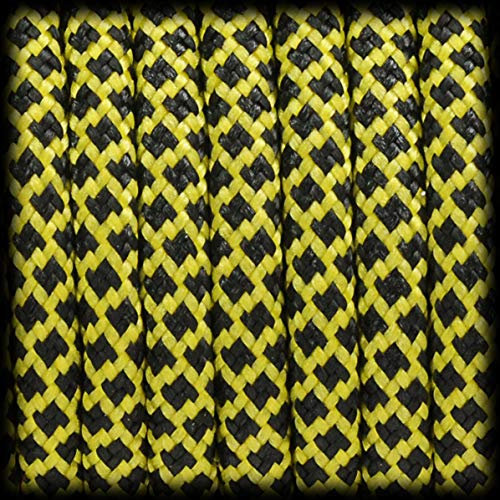 Ganzoo Paracord 550 Seil, Nylon-Polyester, 4mm, Typ 3, 30 Meter, 7 Kernstränge, Outdoor-Schnur, Allzweck-Seil, Hundehalsband, Hundeleine, Armband knüpfen, Camping, Survival - Diamond gelb