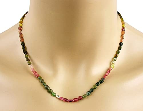 Turmalin Kette – Collier mehrfarbig, oval, 38,50 Karat