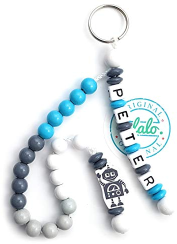 LALALO Roboter Rechenkette mit Namen, Gravur Kette Grundschule/Schulanfang, Lernmittel rechnen bis 20