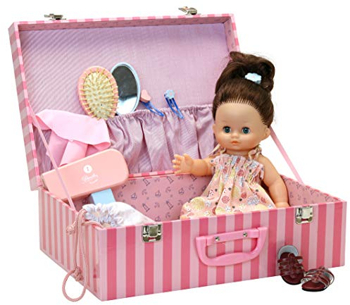 Petitcollin 712856 Umarlinette Julie im Koffer, Kuscheltier 28 cm