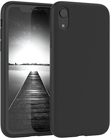 EAZY CASE - Silikon Hülle für iPhone XR Hülle Schwarz weich stoßfeste Schutzhülle mit Kameraschutz Handyhülle iPhone XR Silikonhülle Dünn mit Premium Schutz TPU Cover Phone Case in Schwarz