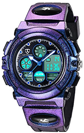 aswan watch Montre Digitale Enfant avec Chronomètre, Eclairage, Alarme, Calendrier-Montres Sport pour Fille Garcon avec Bracelet en Silicone