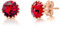 DTPSilver - Damen Ohrringe 925 Sterling Silber Rosèvergoldet mit Kristallen von Swarovski® Elements 6 mm Runde Ohrstecker - Farbe : Light Siam Rot