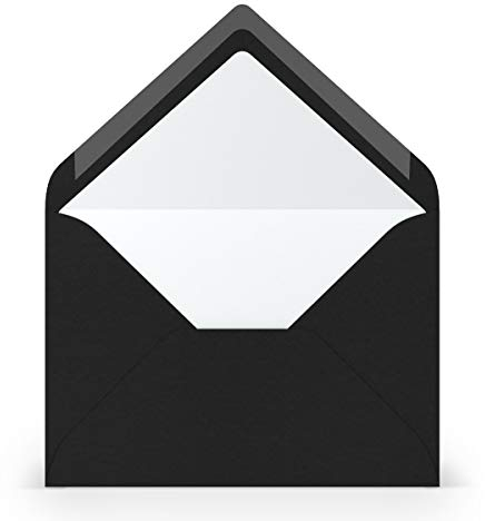 PAPERADO 250 Briefumschläge DIN B6 Schwarz gerippt - 100 g/m² Kuvert Ohne Fenster 17,8 x 12,5 cm - Umschläge mit Nassklebung spitze Klappe
