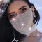 IYOU Boho Kristall Gesichtskette Gittergewebe Maskerade Maske Strass Partys Ball Kostüme Bauchtanz Bühne Venezianische Karneval Kleid Masken Schmuck für Frauen und Mädchen