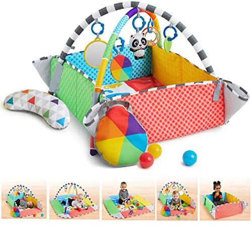 Baby Einstein, Patch’S 5-in-1 Colour Playspace Activity Play Gym & Ball Pit, 5 Take-along Toys, 20 min Sounds and Music, Ages Newborn +