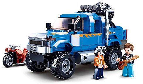 Pick Up blau (363 Teile) [M38-B0813], Spielset Klemmbausteine, Auto, mit Spielfigur, Car Club, bunt, ab 5 Jahren