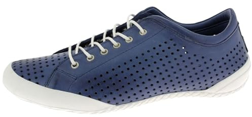 Andrea Conti Damen Schnürschuh Halbschuh Leder perforiert Schnürung 0345767, Größe:40 EU, Farbe:Blau