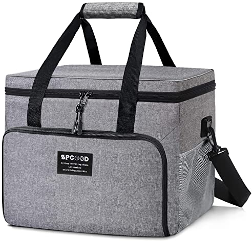 SPGOOD 30L Nevera Portatil Bolsa Térmica,Comida Capa Grande Capacidad Porta Alimentos de Refrigeración Aislamiento Bolsa con Correa Ajustable para Picnics, Playa, Soporte, Camping
