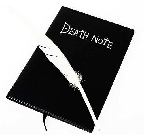 Death Notizbuch zum Sammeln, mit Federfederhalter, großes Motiv Anime Feather Pen Journal Notizblock, Geschenk