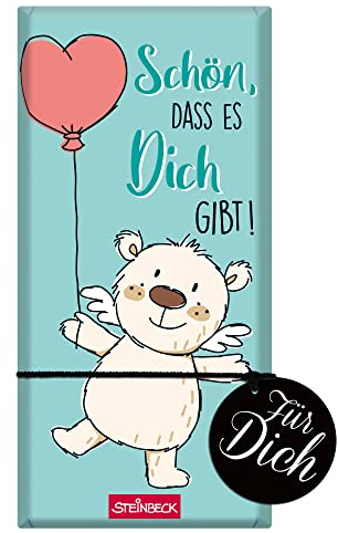 STEINBECK Liebe Geschenk-Schokolade 100g Tafel Schön dass es dich gibt Freundschaft Schutzengel