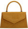 SwankySwans - Pochette da donna Kendall in pelle scamosciata, borsa envelope, per feste e balli, Senape, Taglia unica
