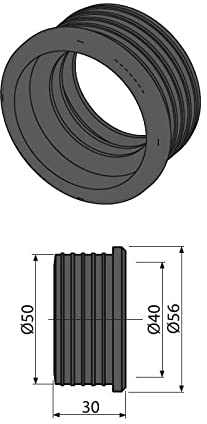 AlcaPlast Sifone guarnizione manicotto riduttore gomma capezzolo HT tubo di scarico DN 50 40 32 10, dimensioni: ø 50/40