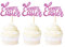 Blumomon 24Pcs Happy Easter Cupcake Toppers Purple Glitter Bunny Ear Cupcake Picks Happy Easter Theme Party Cake Decorations Supplies