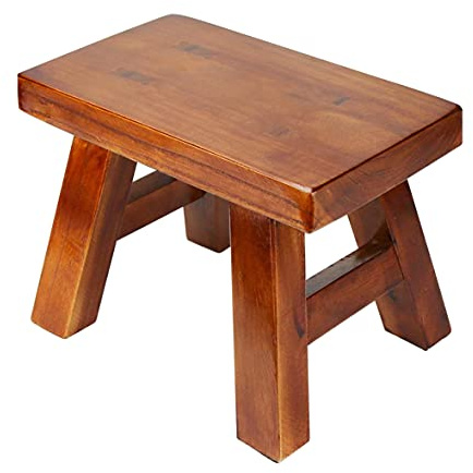 Kleiner Hocker aus Holz, Fußhocker, Massivholz, 20,3 cm, für Kinder und Erwachsene, Pflanzenständer, Angelhocker