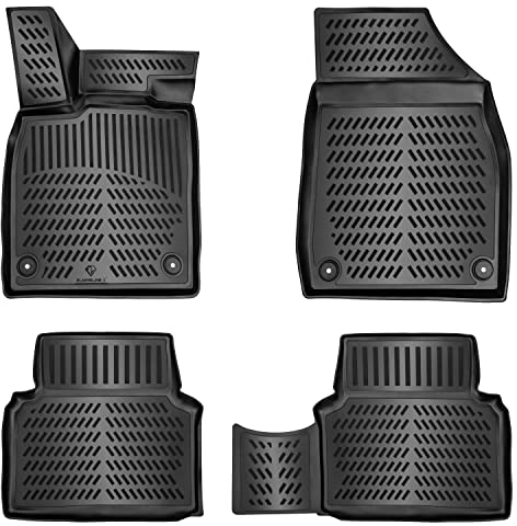 ELMASLINE Design Gummimatten Set für Skoda ENYAQ iV 2020-2025 | Extra hoher Rand | 3D Fußmatten - Zubehör