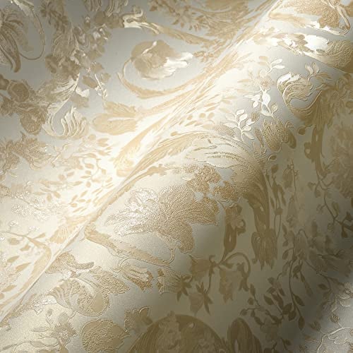 Versace Wallpaper Floral 387063 Luxury Wallpaper Beige Cream White Tendril Baroque 10.05 x 0.70 m Made in Germany