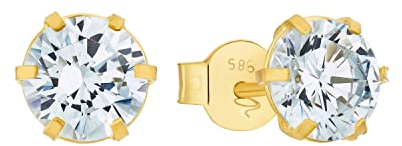 Amor Ohrstecker für Damen, Gold 585, Zirkonia synth.