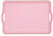 MAONAME Melamine Serving Tray with Handles, Pink Modern Decorative Tray, Rectangular Plastic Tray for Coffee Table, Large Ottoman Tray for Bedroom, Living Room, 17 x 11.8 x 2