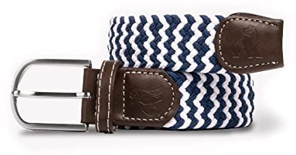 SWOLE PANDA Recycled Woven Adjustable Belt Medium - Navy & White Zigzag